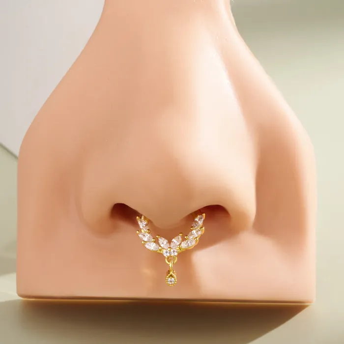 OUFER BODY JEWELRY Earrings 16G Butterfly CZ Dangle Septum Ring Helix Earrings OUFER BODY JEWELRY Earrings 16G Butterfly CZ Dangle Septum Ring Helix Earrings