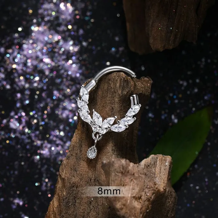 OUFER BODY JEWELRY Earrings 16G Butterfly CZ Dangle Septum Ring Helix Earrings OUFER BODY JEWELRY Earrings 16G Butterfly CZ Dangle Septum Ring Helix Earrings