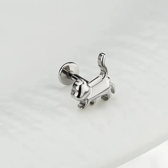 OUFER BODY JEWELRY Earrings 16G Titanium Internally Threaded Cute Cat Cartilage Stud OUFER BODY JEWELRY Earrings 16G Titanium Internally Threaded Cute Cat Cartilage Stud