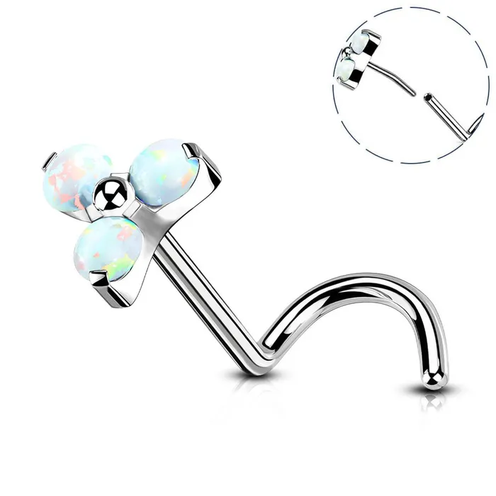 OUFER BODY JEWELRY Earrings 20G Titanium Triangle Nostril Threadless Push Pin Screw Stud