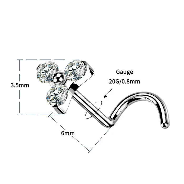 OUFER BODY JEWELRY Earrings 20G Titanium Triangle Nostril Threadless Push Pin Screw Stud OUFER BODY JEWELRY Earrings 20G Titanium Triangle Nostril Threadless Push Pin Screw Stud