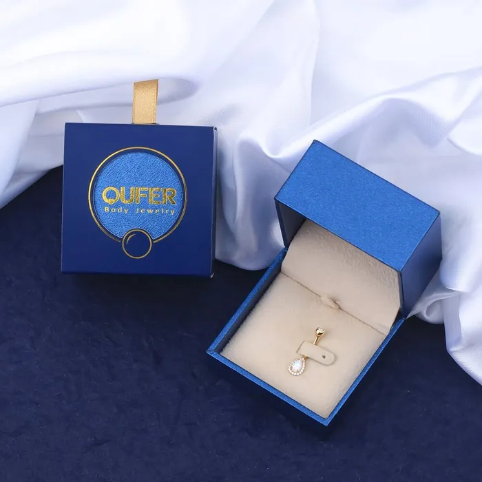 OUFER BODY JEWELRY Rings 14K Gold Opal Belly Button Ring CZ Paved 14G Belly Ring OUFER BODY JEWELRY Rings 14K Gold Opal Belly Button Ring CZ Paved 14G Belly Ring