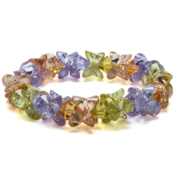 Pastel Spring Faceted Cubic Zirconia Crystal Elastic Bracelet Alexander Kalifano Bracelets Pastel Spring Faceted Cubic Zirconia Crystal Elastic Bracelet Alexander Kalifano Bracelets