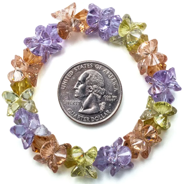 Pastel Spring Faceted Cubic Zirconia Crystal Elastic Bracelet Alexander Kalifano Bracelets