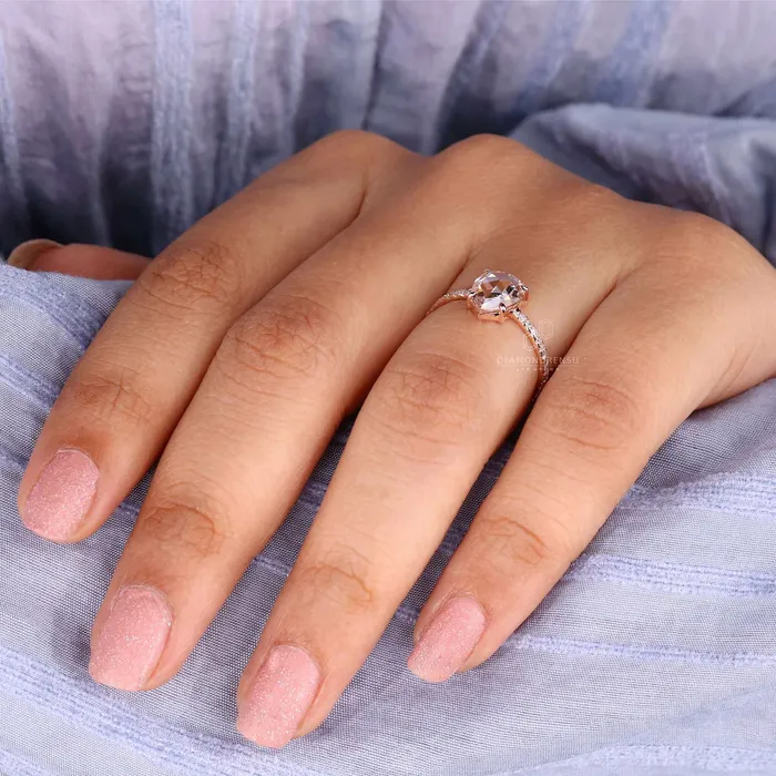Pear Rose Cut Lab Created Diamond Pave Engagement Ring Diamondrensu Rings Pear Rose Cut Lab Created Diamond Pave Engagement Ring Diamondrensu Rings