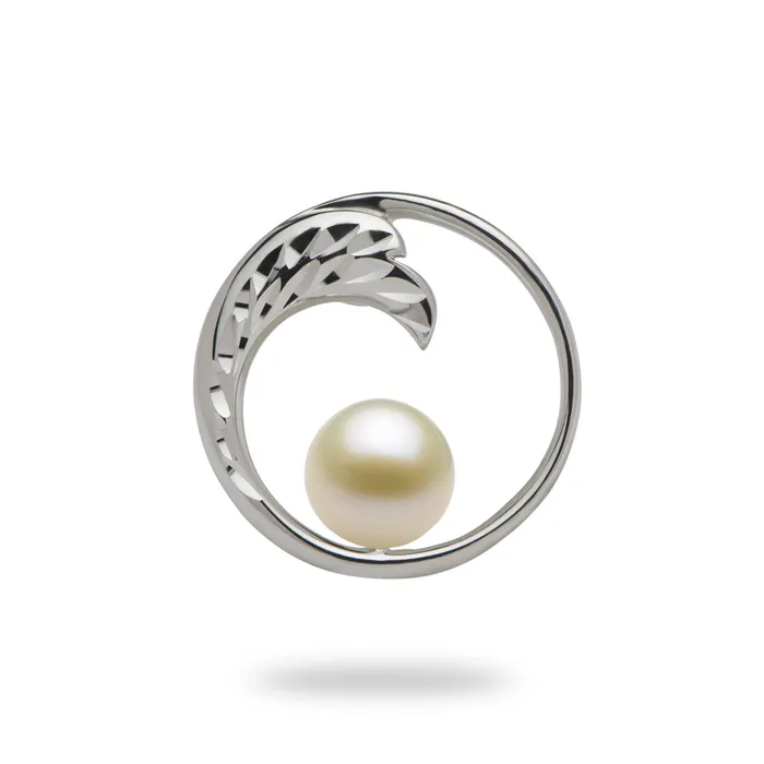 PickAPearl Necklaces Pick A Pearl Nalu Pendant in White Gold 18mm