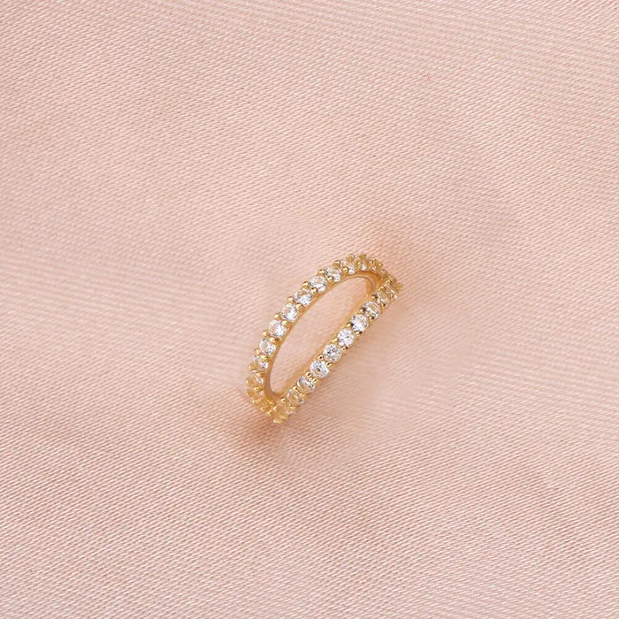 Rings 14K Gold 18G Double Row CZ Nose Ring OUFER BODY JEWELRY