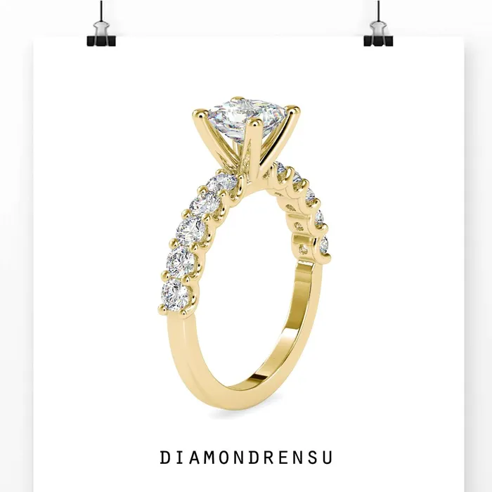 Rings 2 Carat Princess Cut Diamond Engagement Ring Diamondrensu