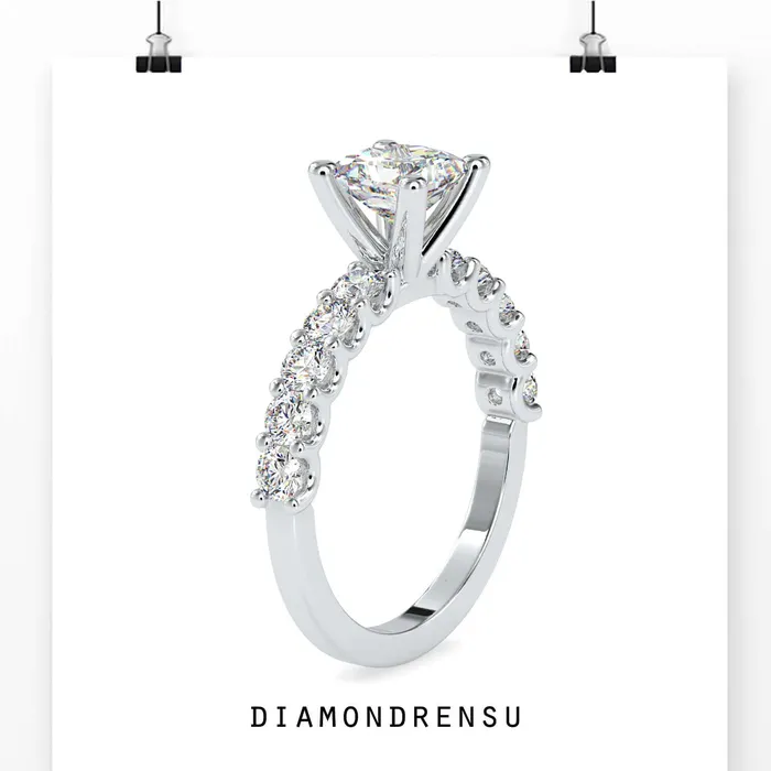 Rings 2 Carat Princess Cut Diamond Engagement Ring Diamondrensu