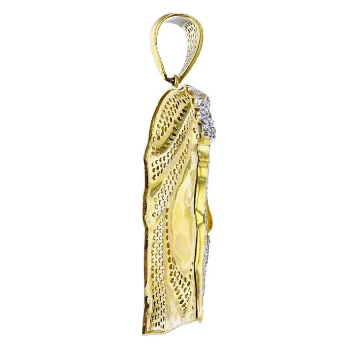 Rings DecadenceJewelry 14K TwoTone Gold 67x47mm Micropave Jesus Head Pendant Rings DecadenceJewelry 14K TwoTone Gold 67x47mm Micropave Jesus Head Pendant