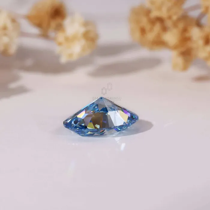 Rings Diamondrensu 116 CT Oval Blue Lab Grown Diamond for Custom Engagement Ring