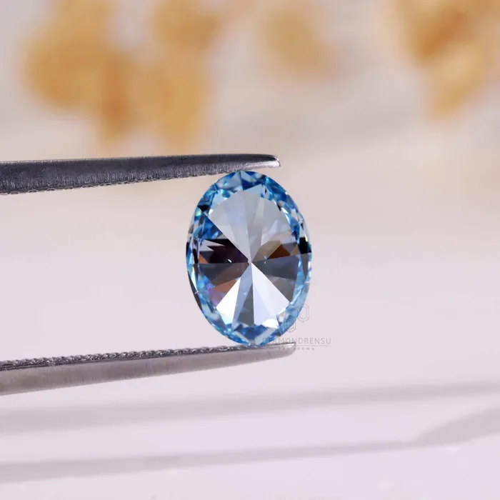 Rings Diamondrensu 116 CT Oval Blue Lab Grown Diamond for Custom Engagement Ring