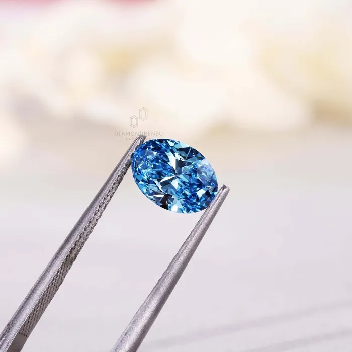 Rings Diamondrensu 116 CT Oval Blue Lab Grown Diamond for Custom Engagement Ring