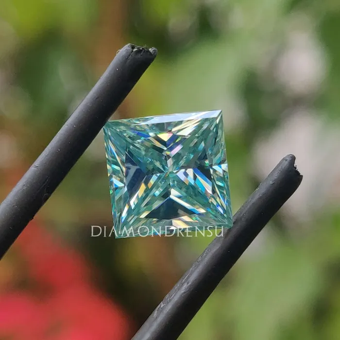 Rings Diamondrensu 176 CT Cyan Blue Princess Cut Loose Moissanite Perfect for Wedding Ring Rings Diamondrensu 176 CT Cyan Blue Princess Cut Loose Moissanite Perfect for Wedding Ring