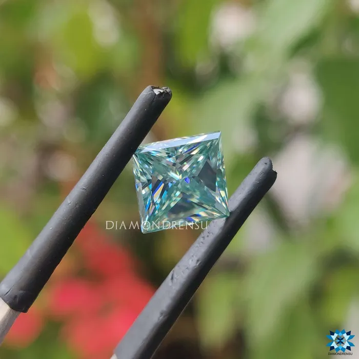 Rings Diamondrensu 176 CT Cyan Blue Princess Cut Loose Moissanite Perfect for Wedding Ring Rings Diamondrensu 176 CT Cyan Blue Princess Cut Loose Moissanite Perfect for Wedding Ring