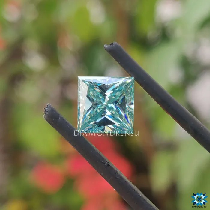 Rings Diamondrensu 176 CT Cyan Blue Princess Cut Loose Moissanite Perfect for Wedding Ring Rings Diamondrensu 176 CT Cyan Blue Princess Cut Loose Moissanite Perfect for Wedding Ring