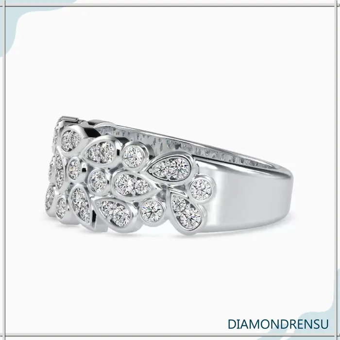 Rings Diamondrensu Delicate 057 TCW Round Brilliant Cut Colorless Moissanite Eternity Band Rings Diamondrensu Delicate 057 TCW Round Brilliant Cut Colorless Moissanite Eternity Band