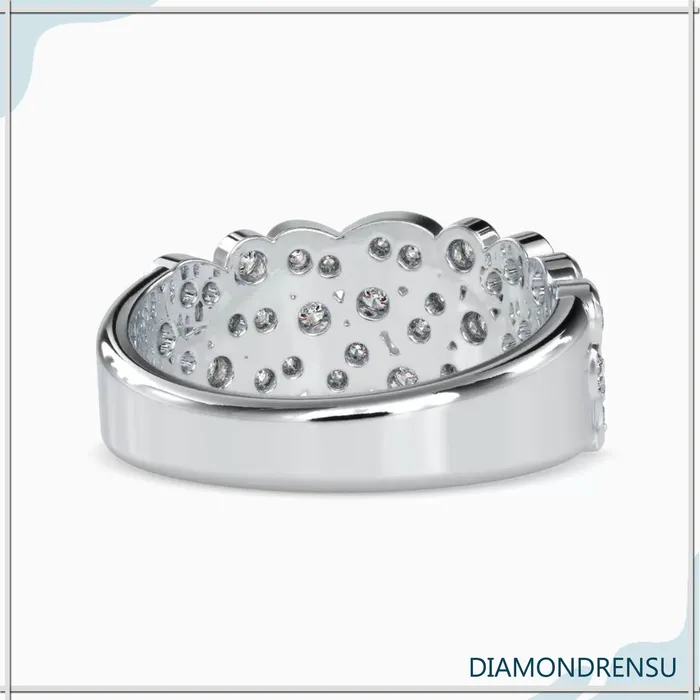 Rings Diamondrensu Delicate 057 TCW Round Brilliant Cut Colorless Moissanite Eternity Band Rings Diamondrensu Delicate 057 TCW Round Brilliant Cut Colorless Moissanite Eternity Band