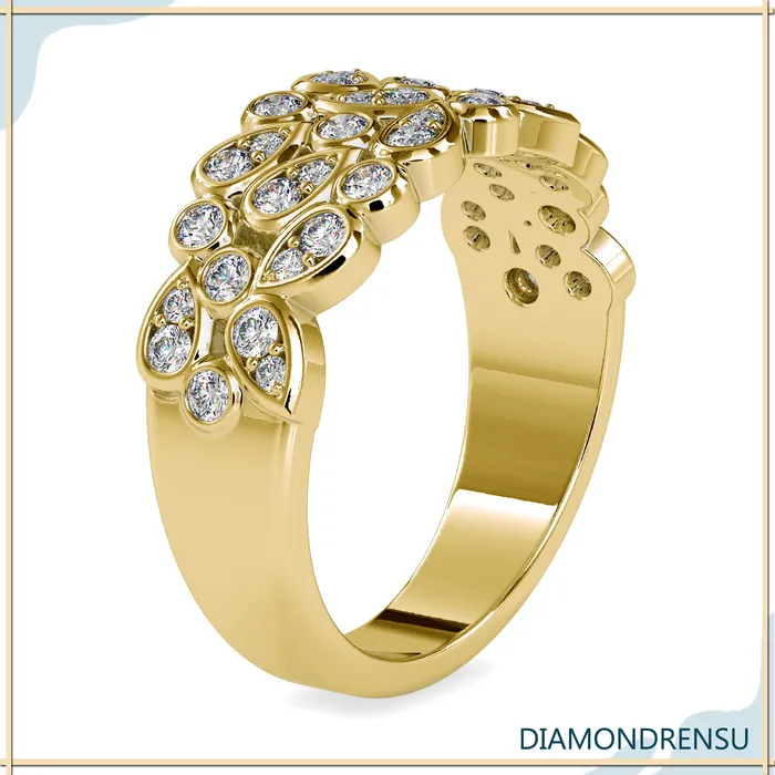 Rings Diamondrensu Delicate 057 TCW Round Brilliant Cut Colorless Moissanite Eternity Band Rings Diamondrensu Delicate 057 TCW Round Brilliant Cut Colorless Moissanite Eternity Band