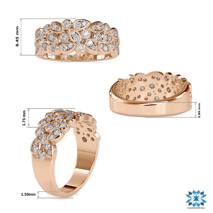 Rings Diamondrensu Delicate 057 TCW Round Brilliant Cut Colorless Moissanite Eternity Band Rings Diamondrensu Delicate 057 TCW Round Brilliant Cut Colorless Moissanite Eternity Band