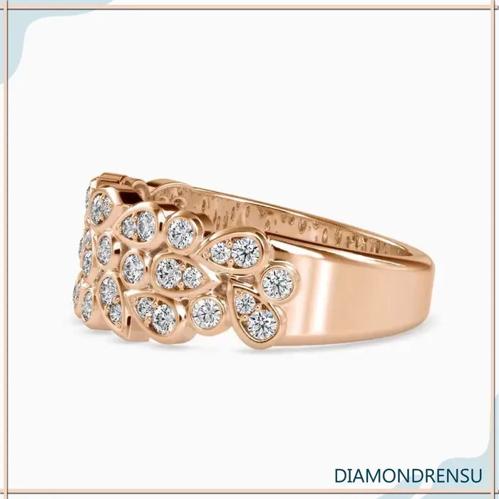Rings Diamondrensu Delicate 057 TCW Round Brilliant Cut Colorless Moissanite Eternity Band Rings Diamondrensu Delicate 057 TCW Round Brilliant Cut Colorless Moissanite Eternity Band