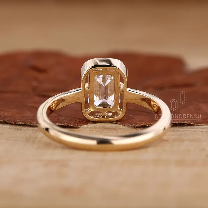 Rings Diamondrensu Emerald Cut Solitaire Ring Yellow Gold