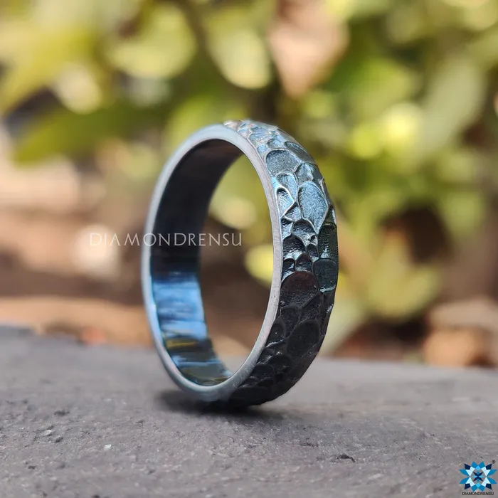 Rings Diamondrensu Hammered Finish Oxidized Silver Mens Oxidized Wedding Ring Rings Diamondrensu Hammered Finish Oxidized Silver Mens Oxidized Wedding Ring