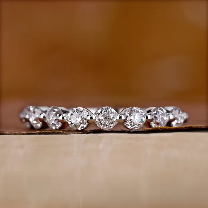 Rings Diamondrensu Lab Grown Diamond Wedding Band Round Cut Diamond