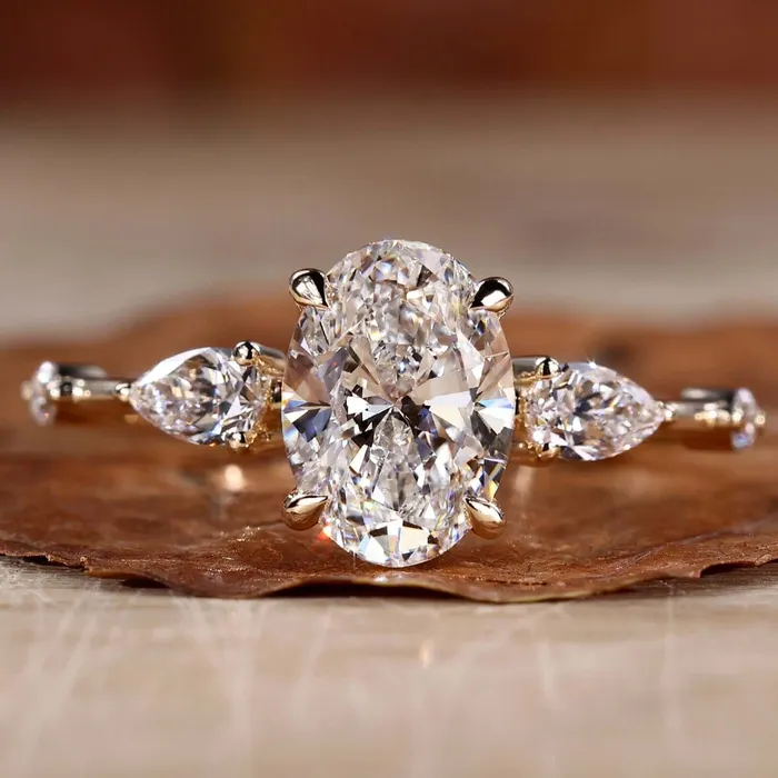 Rings Diamondrensu Oval Diamond Ring Lab Grown Diamond Engagement Ring