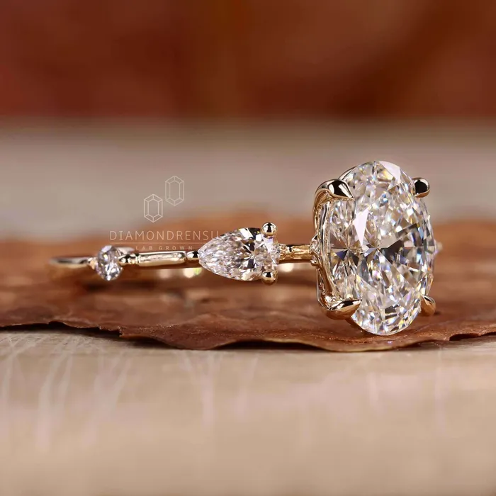 Rings Diamondrensu Oval Diamond Ring Lab Grown Diamond Engagement Ring