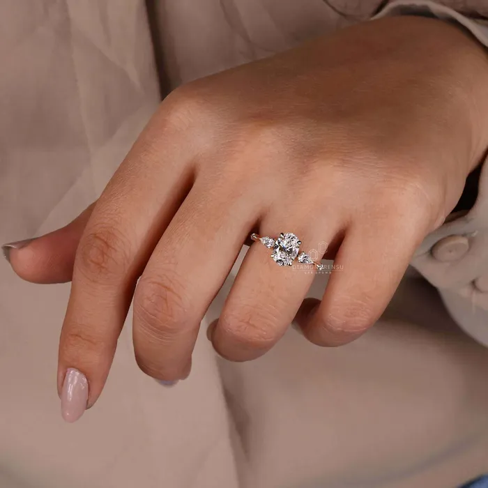 Rings Diamondrensu Oval Diamond Ring Lab Grown Diamond Engagement Ring