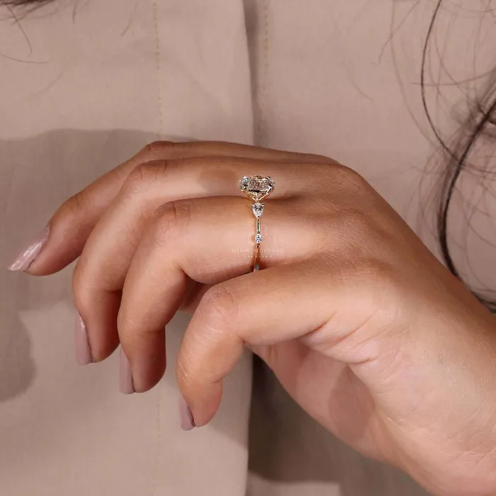 Rings Diamondrensu Oval Diamond Ring Lab Grown Diamond Engagement Ring