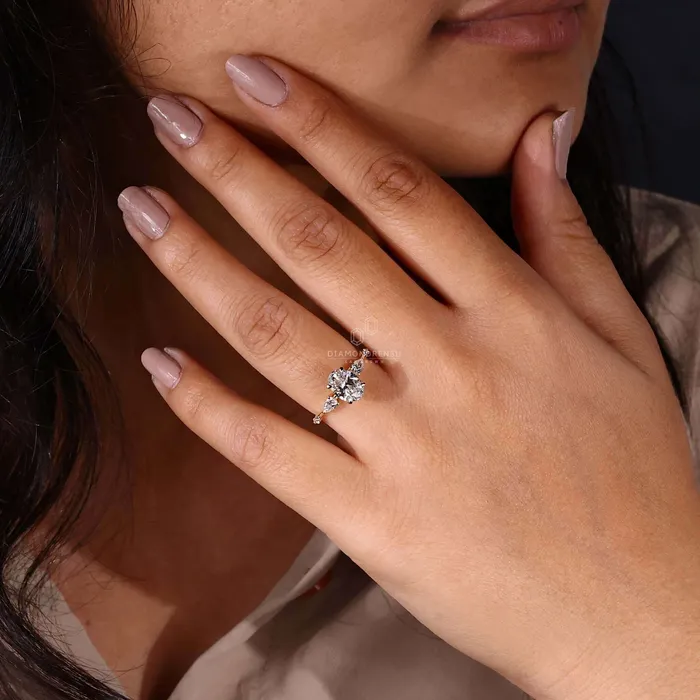 Rings Diamondrensu Oval Diamond Ring Lab Grown Diamond Engagement Ring