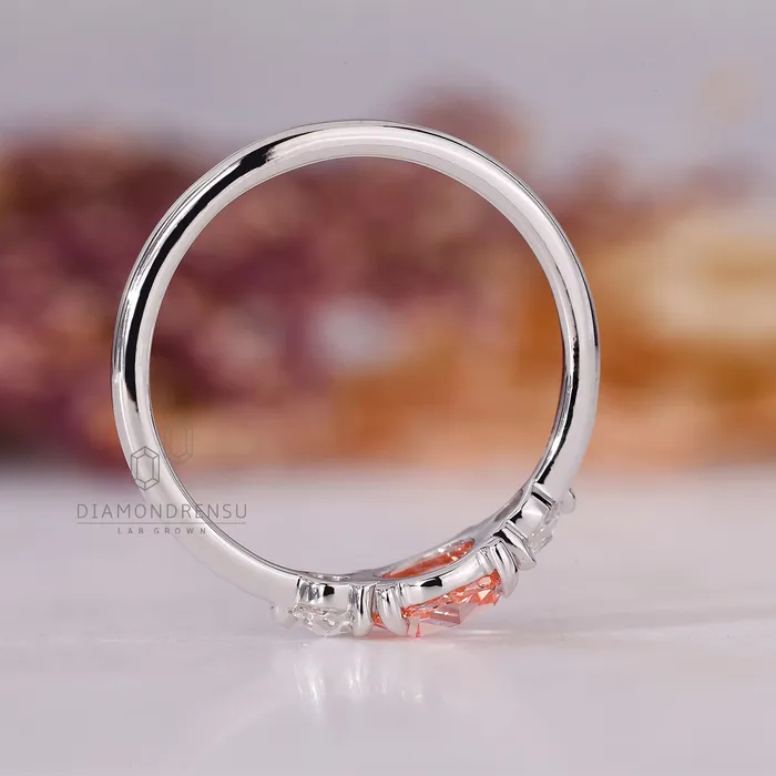 Rings Diamondrensu Pink Diamond Engagement Ring in White Gold Elegance