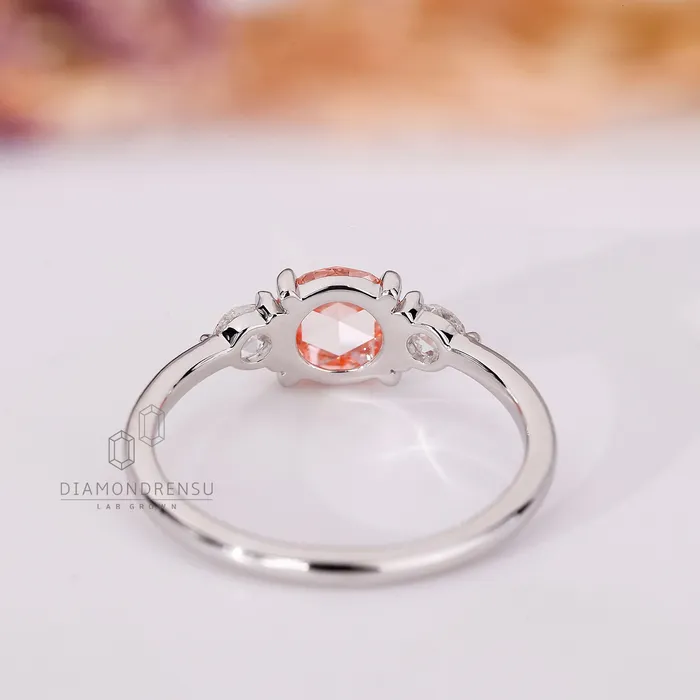Rings Diamondrensu Pink Diamond Engagement Ring in White Gold Elegance