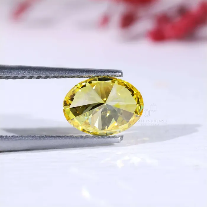 Rings Diamondrensu Rare 127 CT Fancy Yellow Oval Lab Grown Diamond Loose Diamond for Engagement Ring