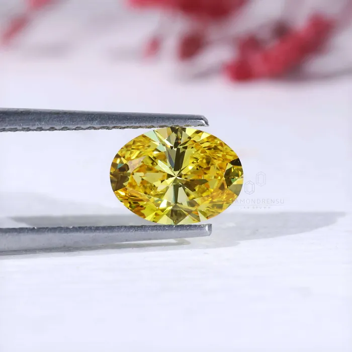 Rings Diamondrensu Rare 127 CT Fancy Yellow Oval Lab Grown Diamond Loose Diamond for Engagement Ring