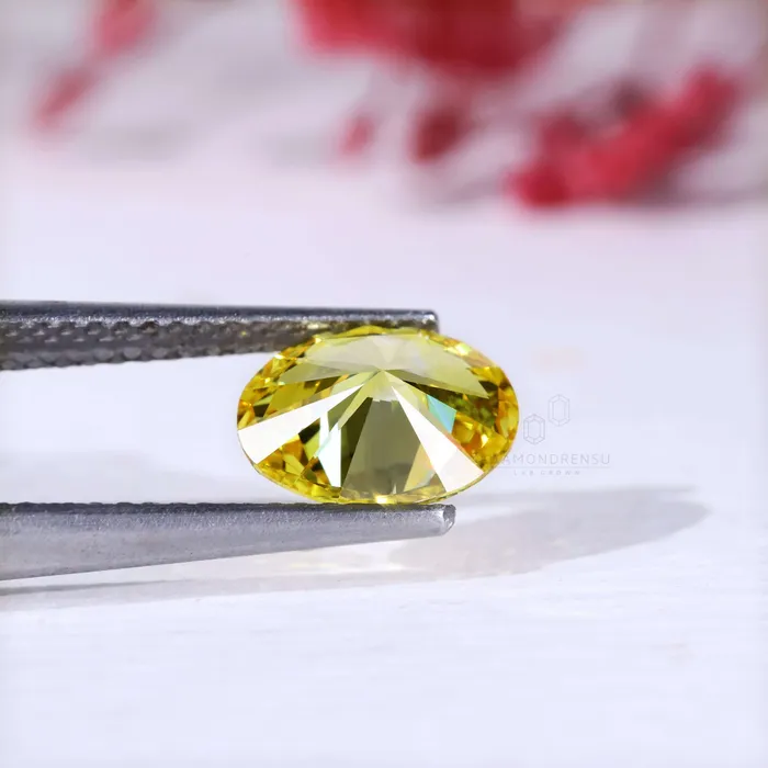 Rings Diamondrensu Rare 127 CT Fancy Yellow Oval Lab Grown Diamond Loose Diamond for Engagement Ring