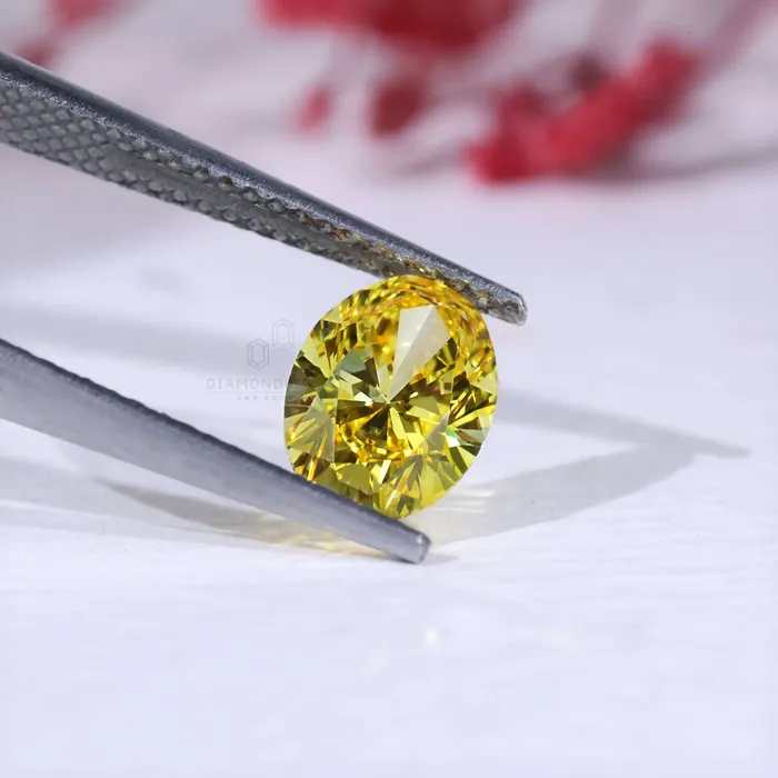 Rings Diamondrensu Rare 127 CT Fancy Yellow Oval Lab Grown Diamond Loose Diamond for Engagement Ring