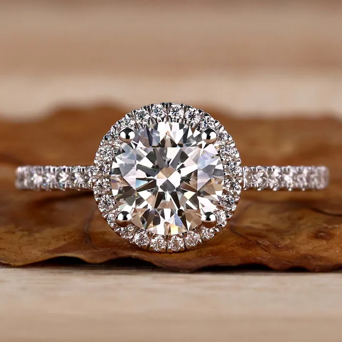 Rings Diamondrensu Round Brilliant Cut Lab Grown Diamond Halo Engagement Ring Rings Diamondrensu Round Brilliant Cut Lab Grown Diamond Halo Engagement Ring
