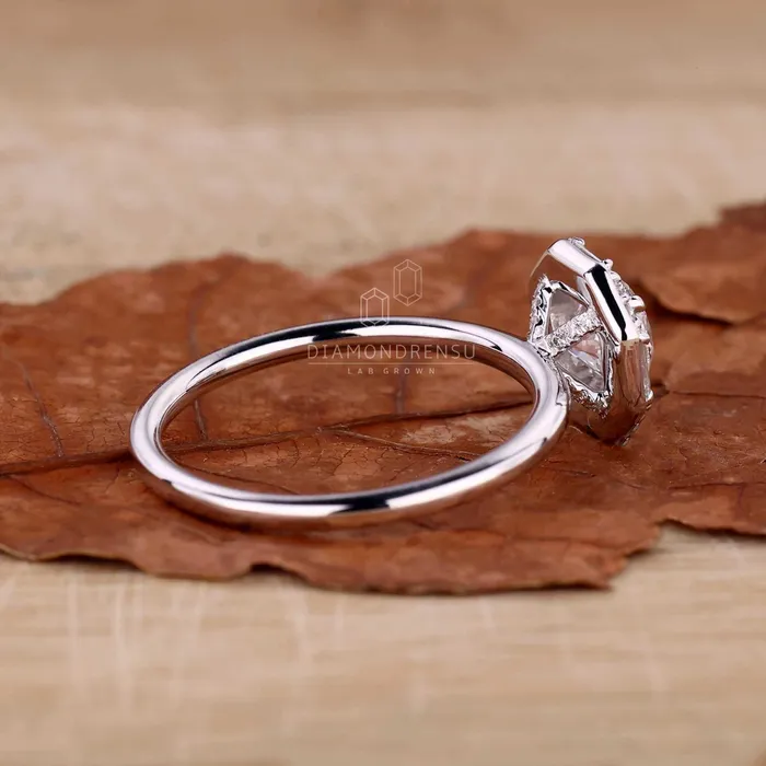 Rings Diamondrensu Round Lab Created Diamond Halo Engagement Ring For Women