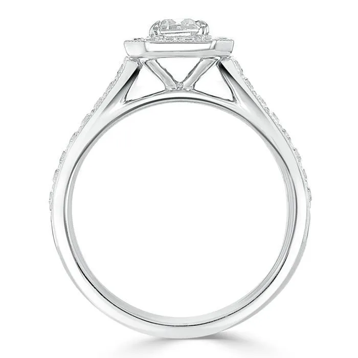 Rings Emerald Cut Moissanite Engagement Ring Classic Halo Flawless Moissanite Rings Emerald Cut Moissanite Engagement Ring Classic Halo Flawless Moissanite