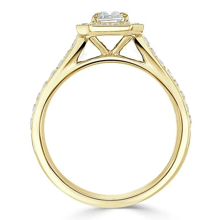 Rings Emerald Cut Moissanite Engagement Ring Classic Halo Flawless Moissanite Rings Emerald Cut Moissanite Engagement Ring Classic Halo Flawless Moissanite