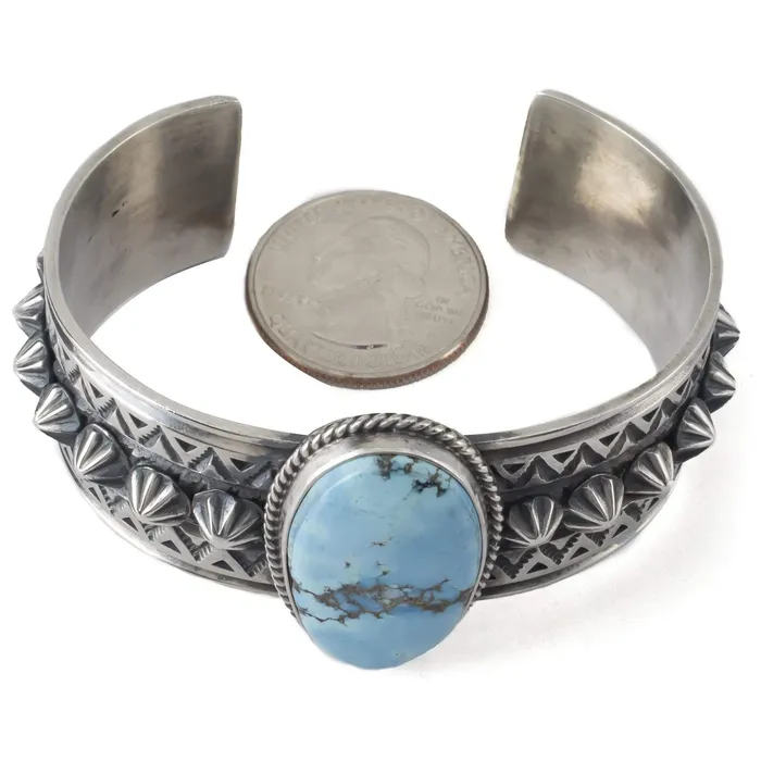 Rings Kalifano Donovan Cadman Golden Hills Turquoise Native American Made 925 Sterling Silver Cuff