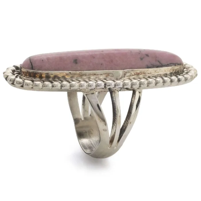 Rings Kalifano Eddie Secatero Navajo Rhodonite USA Native American Made 925 Sterling Silver Ring