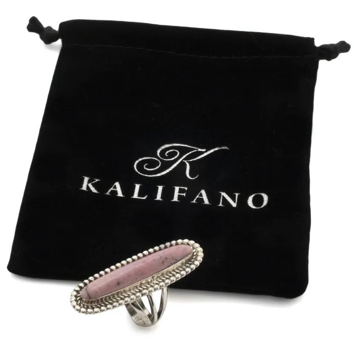 Rings Kalifano Eddie Secatero Navajo Rhodonite USA Native American Made 925 Sterling Silver Ring