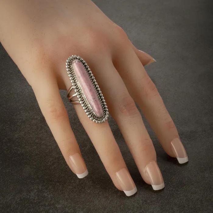Rings Kalifano Eddie Secatero Navajo Rhodonite USA Native American Made 925 Sterling Silver Ring