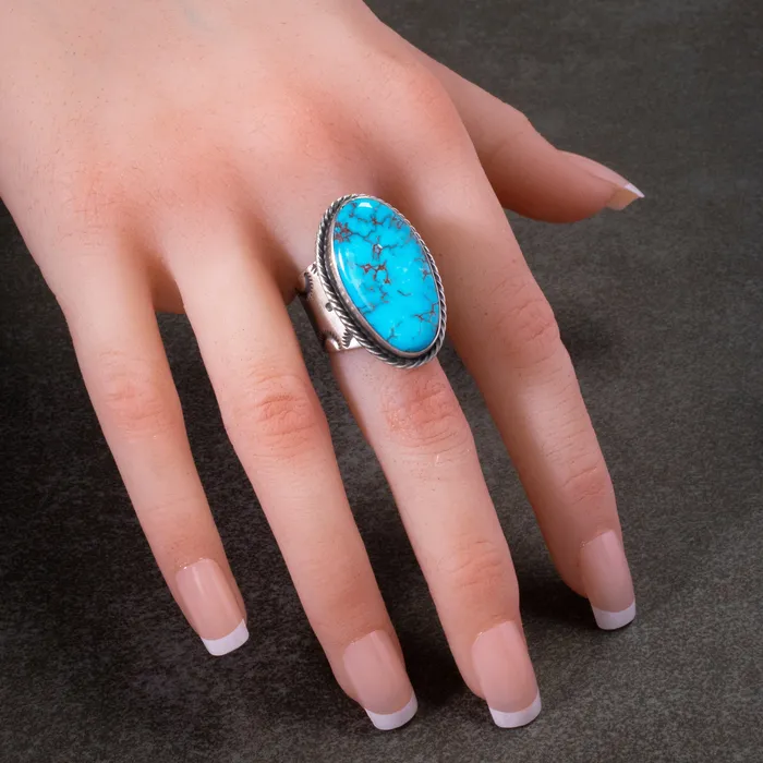 Rings Kalifano Prince Turquoise USA Native American Made 925 Sterling Silver Ring