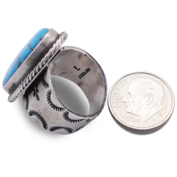 Rings Kalifano Prince Turquoise USA Native American Made 925 Sterling Silver Ring
