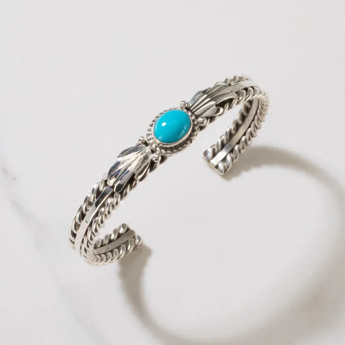 Rings Kalifano Sleeping Beauty Turquoise Navajo USA Native American Made 925 Sterling Silver Cuff Rings Kalifano Sleeping Beauty Turquoise Navajo USA Native American Made 925 Sterling Silver Cuff